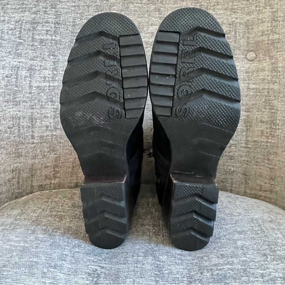 Sorel Boots Women Size 8M Black Cate Waterproof Leather Harness Buckle Zip - Picture 11 of 13